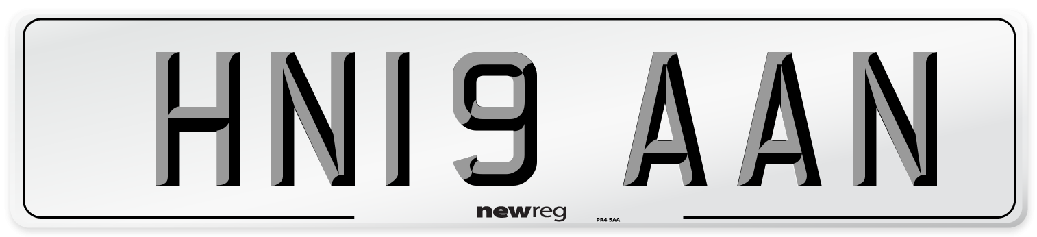 HN19 AAN Number Plate from New Reg